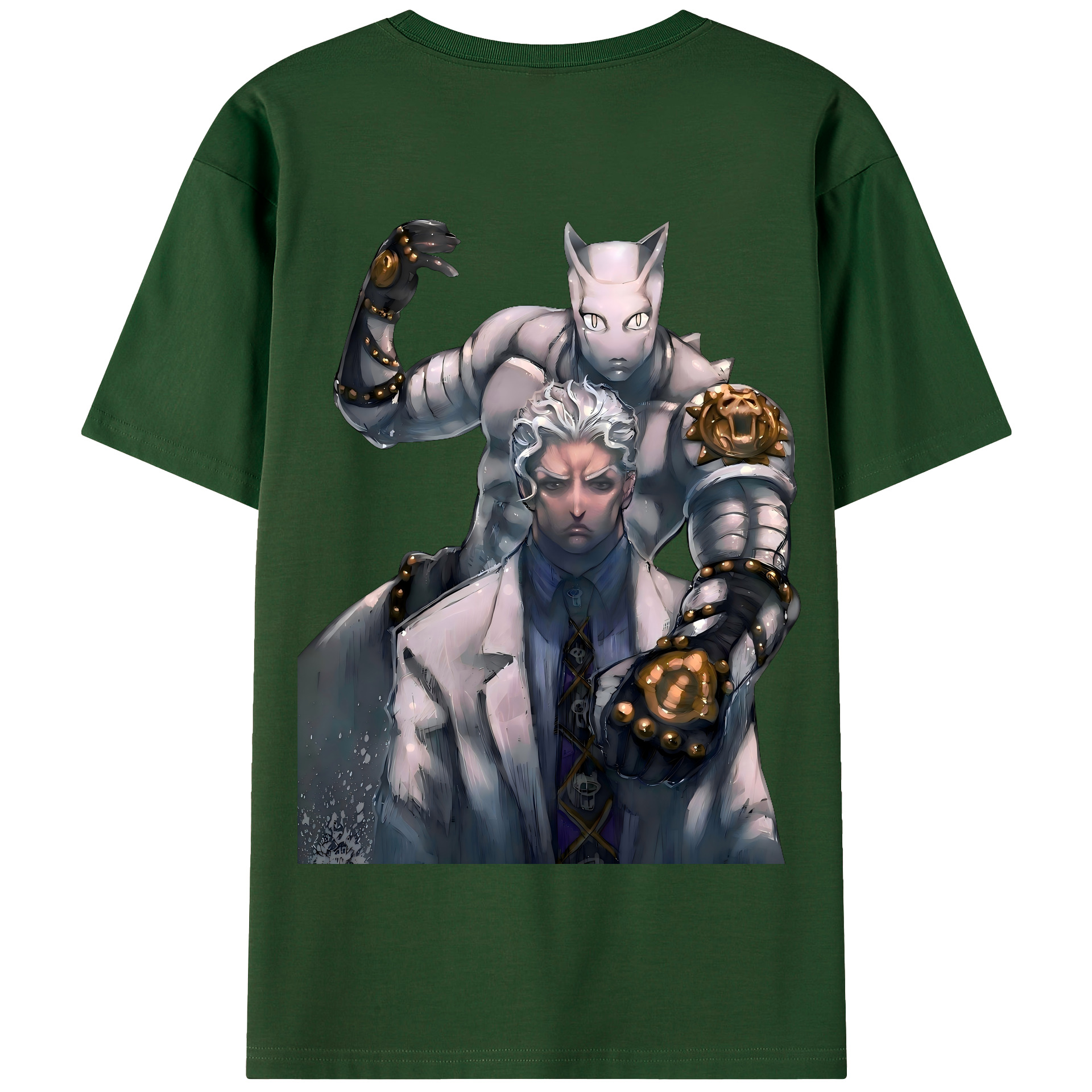 （画像用） ジョジョの奇妙な冒険 きら よしかげ JoJo's Bizarre Adventure Kira Yoshikage 綿100％半袖Tシャツ（背面プリント）